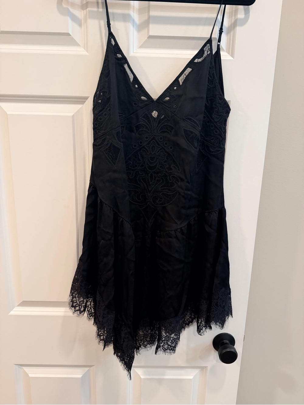 Zara Black Lace-Trim Slip Dress - still for sale
